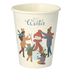 50x Heißgetränkebecher Pappbecher "Hello Winter & Schneemann-Bau" 200ml