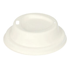 100x Domdeckel für Heißgetränke aus Zuckerrohr "pure" Ø 80mm