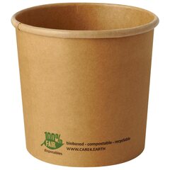 75x Bio-Suppenbecher aus Pappe rund 760 ml braun  biologisch abbaubar