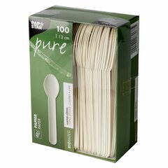 Preview: 84000x PAPSTAR 'pure' Kaffeelöffel aus Papier 13 cm FSC® weiss