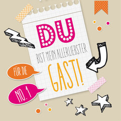 1000x Motivservietten 3-lagig 33x33cm FSC® 'Du bist mein allerliebster Gast'