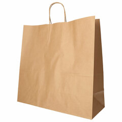 125x Papiertragetaschen mit Papierkordel Kordeltasche 35 x 35 x 14 cm braun