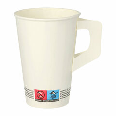 24000x Henkelbecher Kaffeebecher weiß Pappe beschichtet 200 ml 