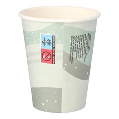 Preview: 100x Heißgetränkebecher Pappbecher Wintermotiv "Schneemann auf Ski" 200ml
