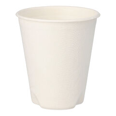 40x Heißgetränkebecher aus Zuckerrohr "pure" 200 ml Ø 80mm