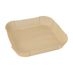 Backpapierzuschnitte für Heißluftfritteusen Mikrowelle Backofen 23 x 23 x 4,5cm braun 
