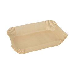100x Backpapierzuschnitte für Heißluftfritteusen Mikrowelle Backofen 22 x 14 x 4,5cm braun