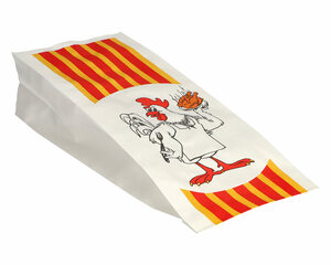 100x PAPSTAR Grillhähnchen Hähnchenbeutel Papier HDPE-Einlage 24x10,5x5,5cm