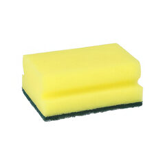 6x Topfreiniger Abwaschschwämme eckig 4,1x 9,5x 6,8 cm gelb/grün mit Griffrille kratzend