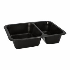Mehrweg Menüschalen 2-geteilt 22,7 x 17,8cm Mikrowellengeeignet schwarz 