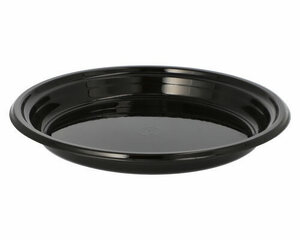 12x Mehrweg Menüteller rund Ø 22 cm H 2,6 cm Mikrowellentauglich schwarz 