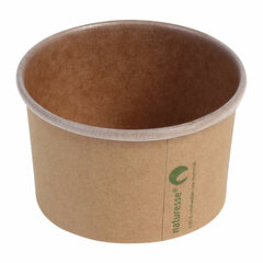50x Eisbecher Pappbecher Kraft mit Biobeschichtung 120 ml Ø 75mm braun 