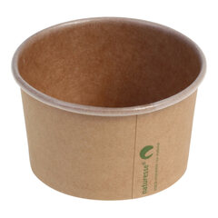 50x Eisbecher Pappbecher Kraft mit Biobeschichtung 180 ml Ø 85mm braun 