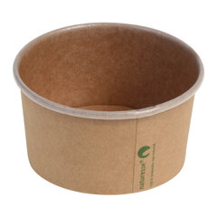 50x Eisbecher Pappbecher Kraft mit Biobeschichtung 240 ml Ø 96mm braun 