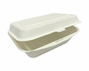50x Menüboxen ToGo 191x135x59mm 1-teilig aus Zuckerrohr nature weiß