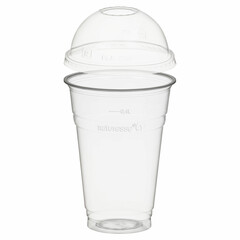 50x BIO Trinkbecher 400ml + Domdeckel mit Rundloch aus Biokunststoff (PLA)