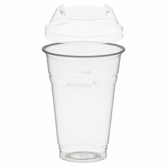 50x BIO Trinkbecher 400ml + Domdeckel ohne Loch stapelbar aus Biokunststoff