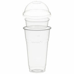 50x BIO Trinkbecher 500ml + Domdeckel ohne Loch + Einsatzbecher Ø 96mm (PLA)