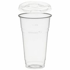 50x BIO Trinkbecher 500ml + Deckel mit Halmstanzung aus Biokunststoff(PLA)