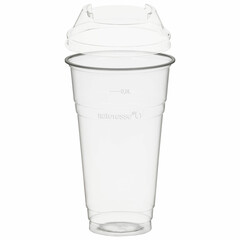 50x BIO Trinkbecher 500ml + Domdeckel ohne Loch stapelbar aus Biokunststoff