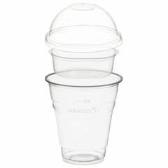 50x BIO Trinkbecher 300ml + Domdeckel ohne Loch + Einsatzbecher Ø 96mm (PLA)