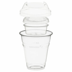 100x BIO Trinkbecher 300ml + Domdeckel+ 60ml Einsatzbecher stapelbar PLA