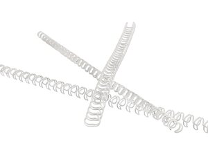 100x Drahtbinderücken  8mm 5/16" bis max. 60 Blatt 3:1 Teilung weiß