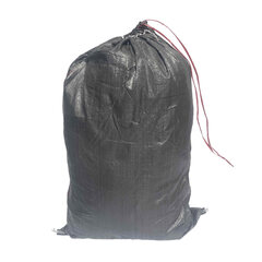 10x Schwerlastsack Gewebesack Hochwassersack Getreidesack Lagersack PP mit rotem Streifen und Band 500x800mm 30kg schwarz