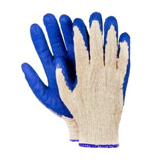 10 Paar Arbeitshandschuhe Montagehandschuhe Baumwolle Latex Größe L-9 blau