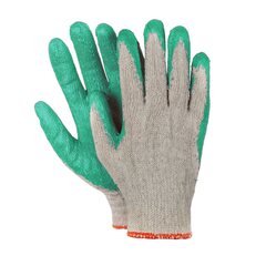 10 Paar Arbeitshandschuhe Montagehandschuhe Baumwolle Latex Größe L-9 grün