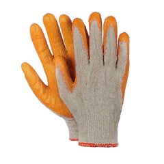 10 Paar Arbeitshandschuhe Montagehandschuhe Baumwolle Latex Größe L-9 orange