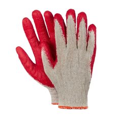 10 Paar Arbeitshandschuhe Montagehandschuhe Baumwolle Latex Größe L-9 rot
