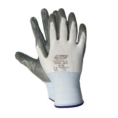 12 Paar Arbeitshandschuhe Montagehandschuhe Nylon-Nitril Größe M-8 Unisex grau