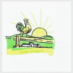 2000x Motivservietten "Guten Morgen" 24x24cm 1/4 -Falz 2-lagig
