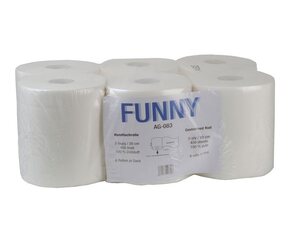 6 Rollen Papierhandtuchrolle MIDI perforiert - Blattgröße 20x23,5cm 2 lagig weiß