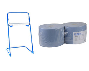 1x Bodenständer für Putztuchrollen inkl. 2 x 22cm breite 1000 Blatt Rollen