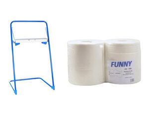 1x Bodenständer für Putztuchrollen inkl. 2 x 26cm breite 1000 Blatt Rollen