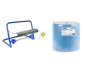1x Wandhalter für Putztuchrollen inkl. 36cm breite 1000 Blatt Rolle
