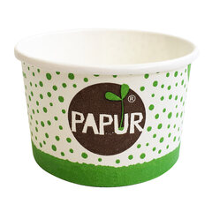 50x Bio Eisbecher Pappbecher PAPUR 100% ohne Kunststoff 260ml Ø92 Höhe 55mm