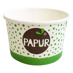 50x Bio Eisbecher Pappbecher PAPUR 100% ohne Kunststoff 100ml Ø70 Höhe 45mm