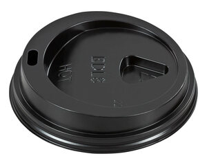 10000x Domdeckel schwarz für Pappbecher - "Coffee to go" - 200ml mit 80mm Ø