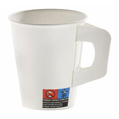 Henkelbecher Kaffeebecher weiß Pappe beschichtet 180 ml 