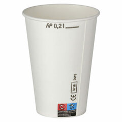 Kaltgetränkebecher Pappbecher weiß mit CE Eichstrich 200 ml 