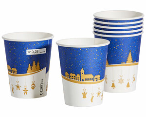 375 Glühweinbecher 200 ml Pappbecher Weihnachten Punschbecher Coffee to go