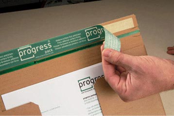 Preview: Post Karton Progress Postbox SK-Verschluss Aufreißfaden A5 A4 A3 Versandkarton