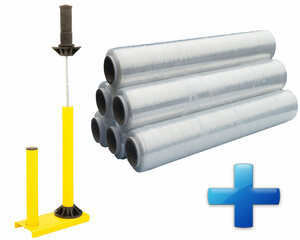 Sparset 6 Rollen Handstretchfolie Handwickelfolie 17my 45cm mit Abroller B'STAR