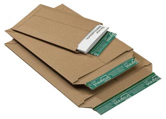 100x Versandtaschen aus stabiler Vollpappe PP V04.04 237x342x -30mm  A4+ braun