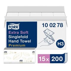 3000x Tork Falthandtücher V-Falz Premium H3 23x23 cm 2-lagig 15x200 Stück=3000 Stück