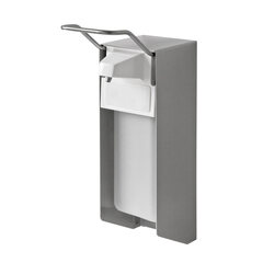 TEMDEX Desinfektionsmittelspender 175x110x330mm Alugehäuse mit Edelstahlpumpe 1000ml kurzer Armhebel