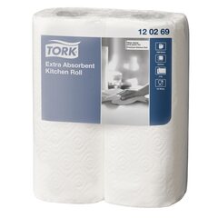 24x Tork Küchenrolle 2-lagig Zellstoff 64 Blatt hochweiß 23 x 24 cm 12x2 Rollen=24 Rollen